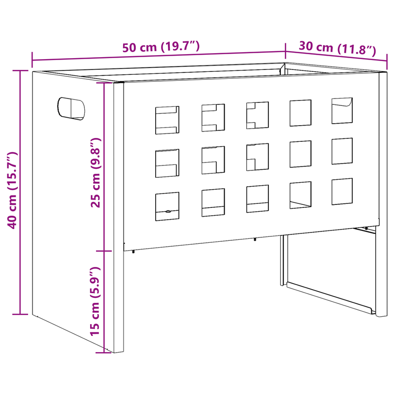 Casa si Gradina - Termice - Sobe, Seminee si accesorii - Seminee - Vatra de foc, negru, dreptunghi, 50x30x40 cm, otel - Infinity.ro