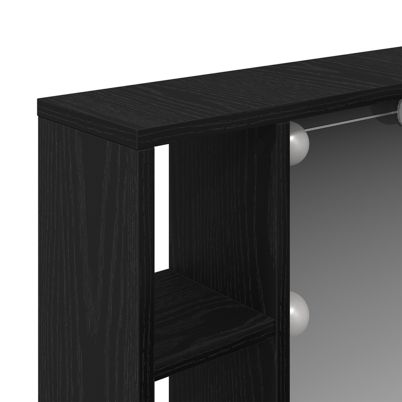 Casa si Gradina - Mobilier - Dulapuri si sifoniere - Dulapuri - sertar cu oglinda LED  - Stejar negru - 76x15x55 cm - Fabricat din lemn prelucrat - Infinity.ro