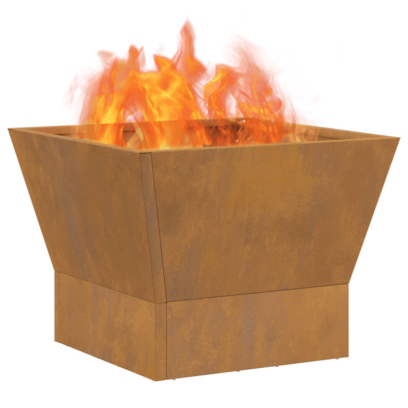 Casa si Gradina - Termice - Sobe, Seminee si accesorii - Seminee - Vatra de foc patrata, 40x40x30 cm, otel corten - Infinity.ro