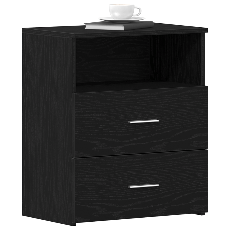 Casa si Gradina - Mobilier - Comode si corpuri - Noptiere - Noptierea  Negru Stejar 50x32x60cm din lemn prelucrat - Infinity.ro