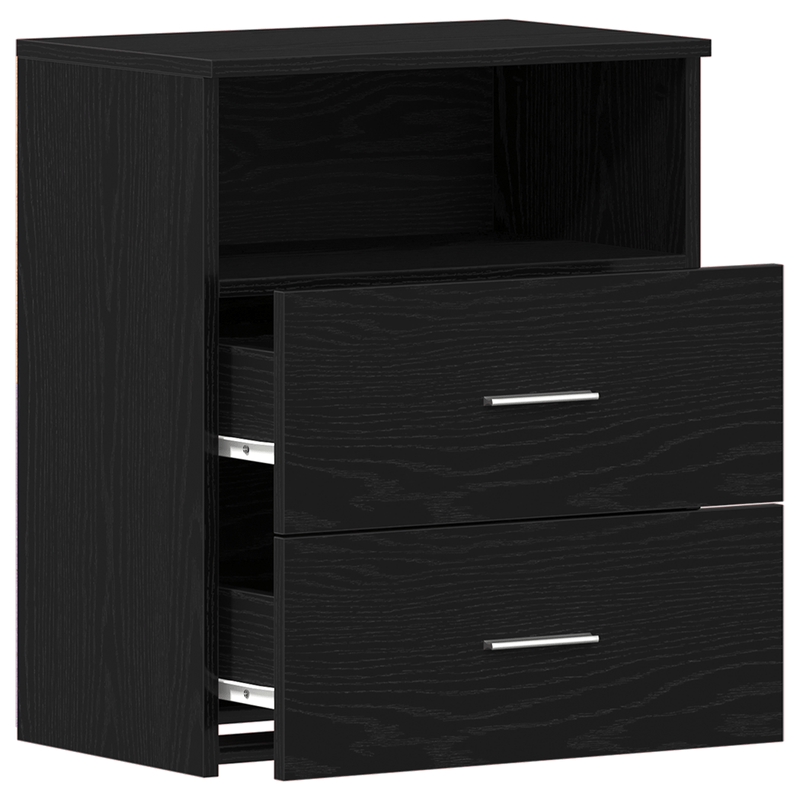 Casa si Gradina - Mobilier - Comode si corpuri - Noptiere - Noptierea  Negru Stejar 50x32x60cm din lemn prelucrat - Infinity.ro