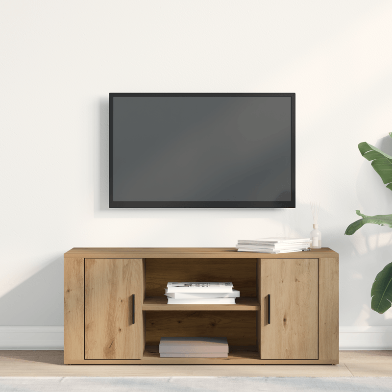 Casa si Gradina - Mobilier - Comode si corpuri - Comode - Dulap TV, stejar artizanal, 100x35x40 cm, lemn prelucrat - Infinity.ro