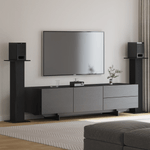 TV, Audio-Video si Foto - Audio profesionale - Stative - Suporturi pentru boxe  2 buc Black Oak 30x30x95 cm din lemn ingineresc - Infinity.ro