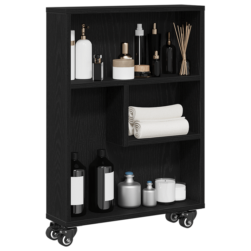 Casa si Gradina - Mobilier - Biblioteci si rafturi - Biblioteci - Carucior de depozitare ingust, stejar negru, 48x13x68 cm, lemn - Infinity.ro