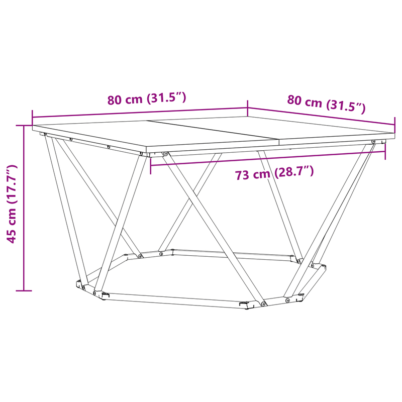 Casa si Gradina - Mobilier - Mese si birouri - Masute de cafea - Masa de cafea Stejar afumat 80x80x45 cm Lemn compozit - Infinity.ro