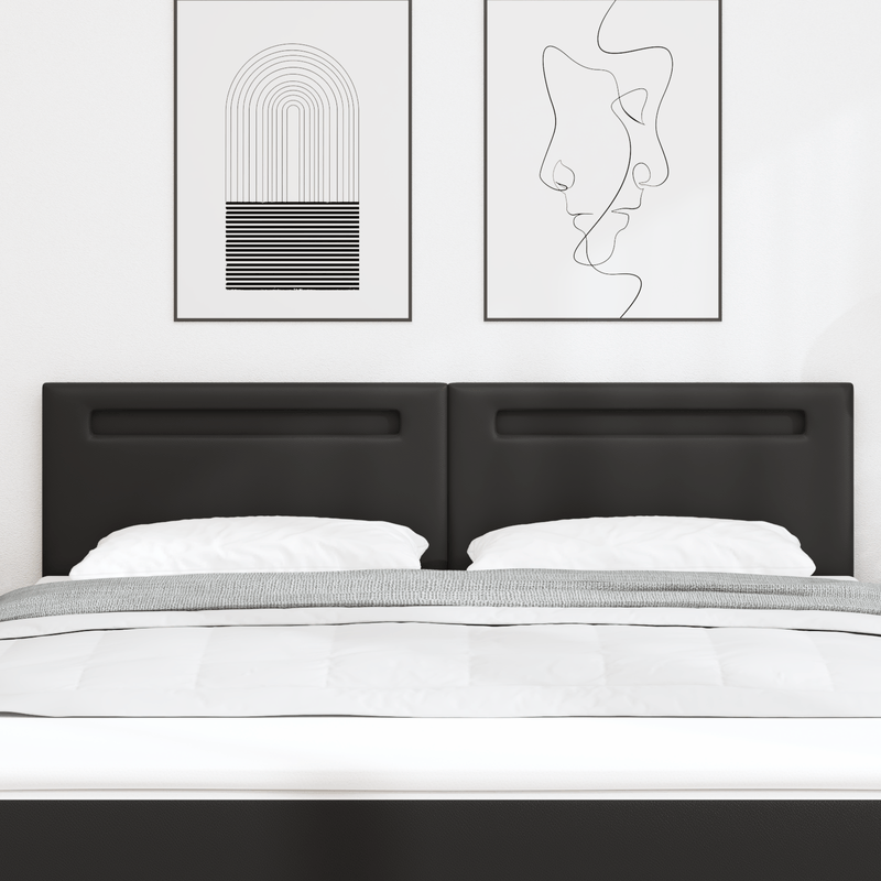 Casa si Gradina - Mobilier - Paturi si accesorii - Accesorii paturi - Tablie de pat design simplu negru 180 cm piele ecologica - Infinity.ro