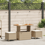 Casa si Gradina - Gradina si terasa - Mobilier exterior - Seturi mobila gradina - Set mobilier gradina, 3 piese, perne bej, poliratan & acacia - Infinity.ro