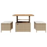 Casa si Gradina - Gradina si terasa - Mobilier exterior - Seturi mobila gradina - Set mobilier gradina, 3 piese, perne bej, poliratan & acacia - Infinity.ro
