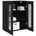 Casa si Gradina - Mobilier - Comode si corpuri - Comode - Dulap de perete cu usi din sticla, stejar negru, 69,5x34x90 cm - Infinity.ro