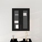 Casa si Gradina - Mobilier - Comode si corpuri - Comode - Dulap de perete cu usi din sticla, stejar negru, 69,5x34x90 cm - Infinity.ro