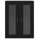 Casa si Gradina - Mobilier - Comode si corpuri - Comode - Dulap de perete cu usi din sticla, stejar negru, 69,5x34x90 cm - Infinity.ro