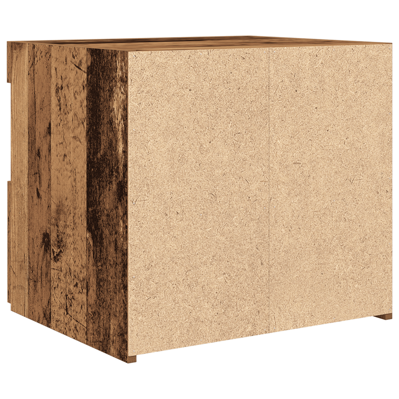 Casa si Gradina - Mobilier - Comode si corpuri - Noptiere - Noptiera cu lumini LED, lemn vechi, 50x40x45 cm - Infinity.ro