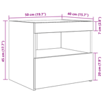 Casa si Gradina - Mobilier - Comode si corpuri - Noptiere - Noptiera cu lumini LED, lemn vechi, 50x40x45 cm - Infinity.ro