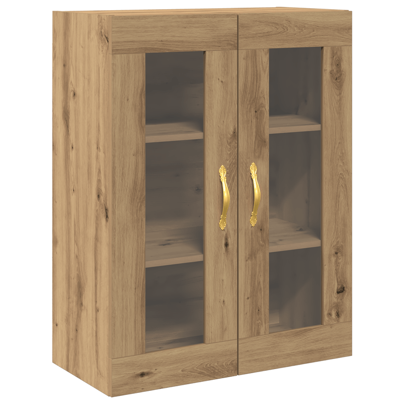 Casa si Gradina - Mobilier - Comode si corpuri - Comode - Dulap suspendat usi din sticla, stejar artizanal, 69,5x34x90 cm - Infinity.ro