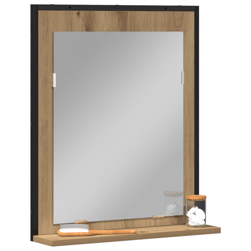 Casa si Gradina - Mobilier - Mobilier baie - Oglinzi baie - Oglinda de baie, stejar artizanal, 50x12x60 cm, lemn prelucrat - Infinity.ro