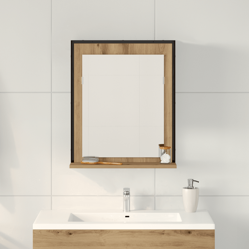 Casa si Gradina - Mobilier - Mobilier baie - Oglinzi baie - Oglinda de baie, stejar artizanal, 50x12x60 cm, lemn prelucrat - Infinity.ro