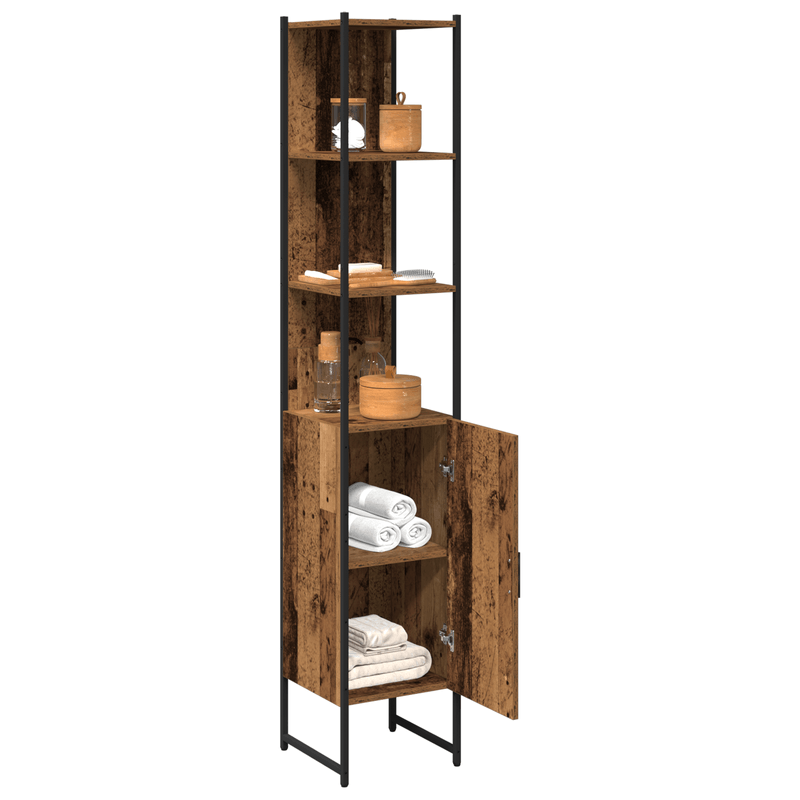 Casa si Gradina - Mobilier - Mobilier baie - Corpuri baie - Dulap de baie, lemn vechi, 33x33x185,5 cm, lemn prelucrat - Infinity.ro