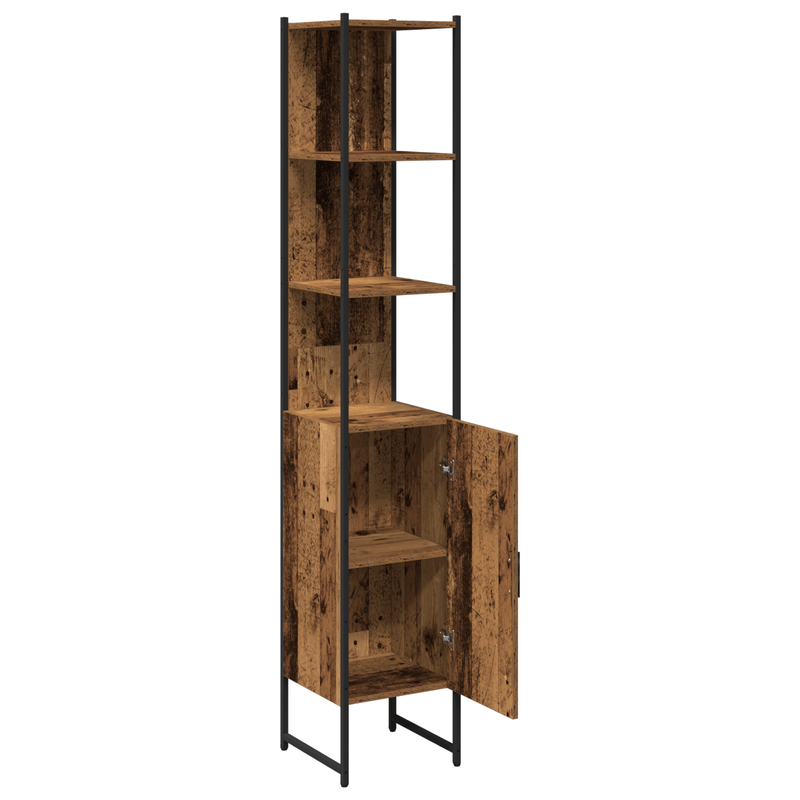 Casa si Gradina - Mobilier - Mobilier baie - Corpuri baie - Dulap de baie, lemn vechi, 33x33x185,5 cm, lemn prelucrat - Infinity.ro