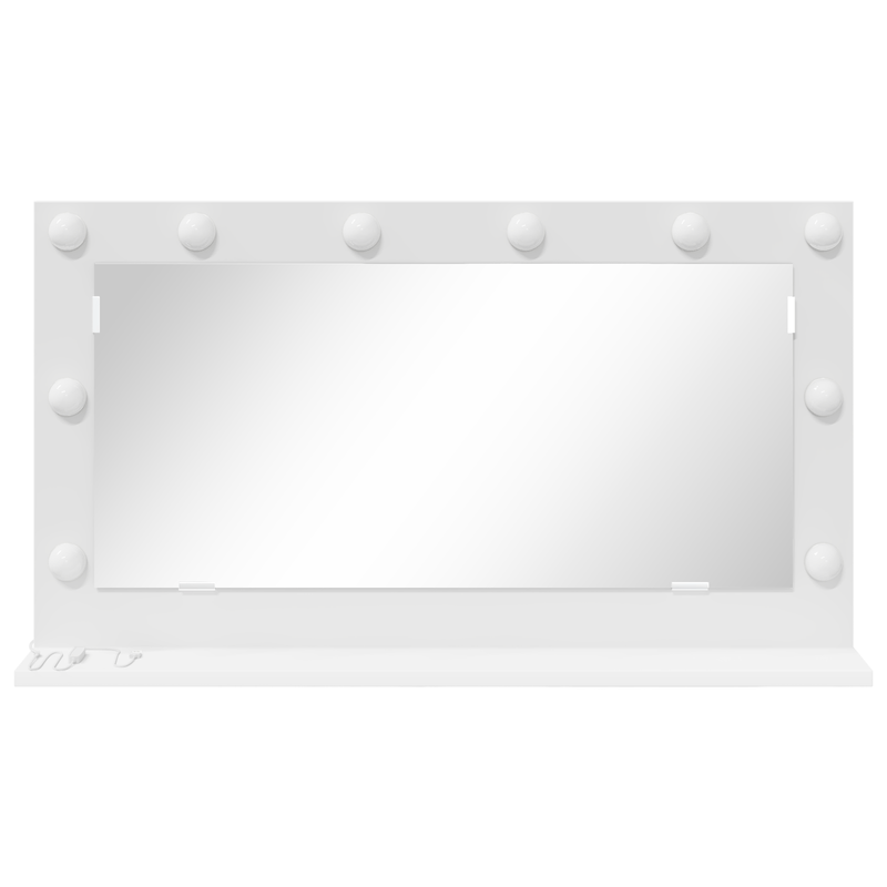 Casa si Gradina - Decoratiuni - Oglinzi - Oglinda de toaleta cu lumini LED Alba 80x45x18 cm - Infinity.ro