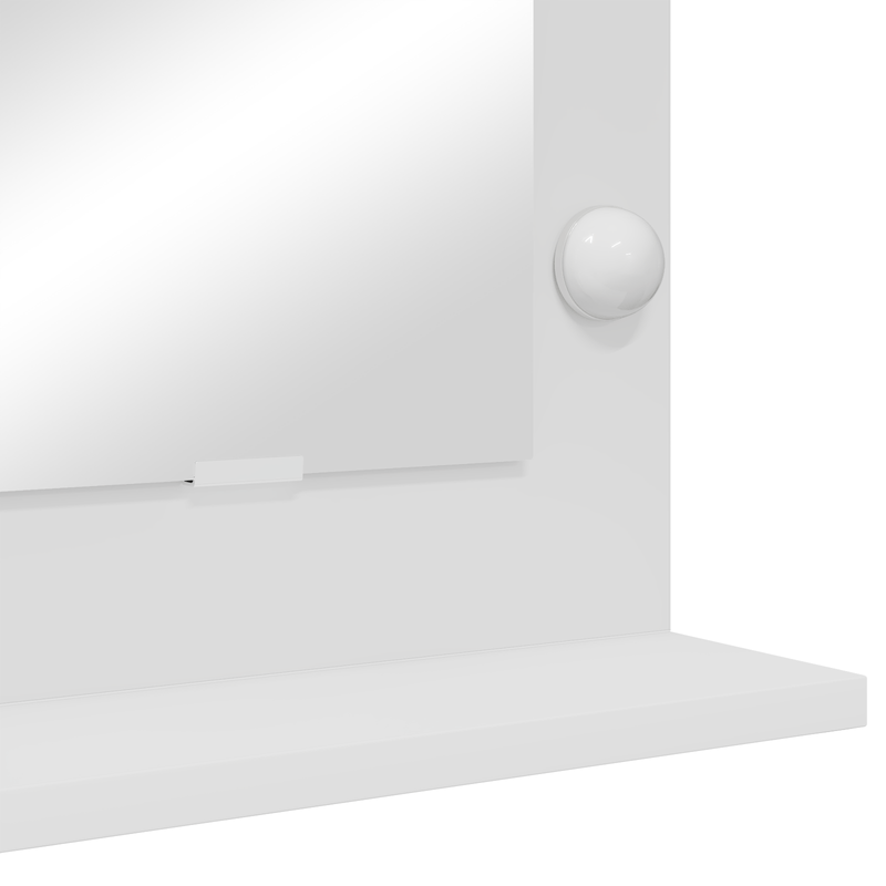 Casa si Gradina - Decoratiuni - Oglinzi - Oglinda de toaleta cu lumini LED Alba 80x45x18 cm - Infinity.ro