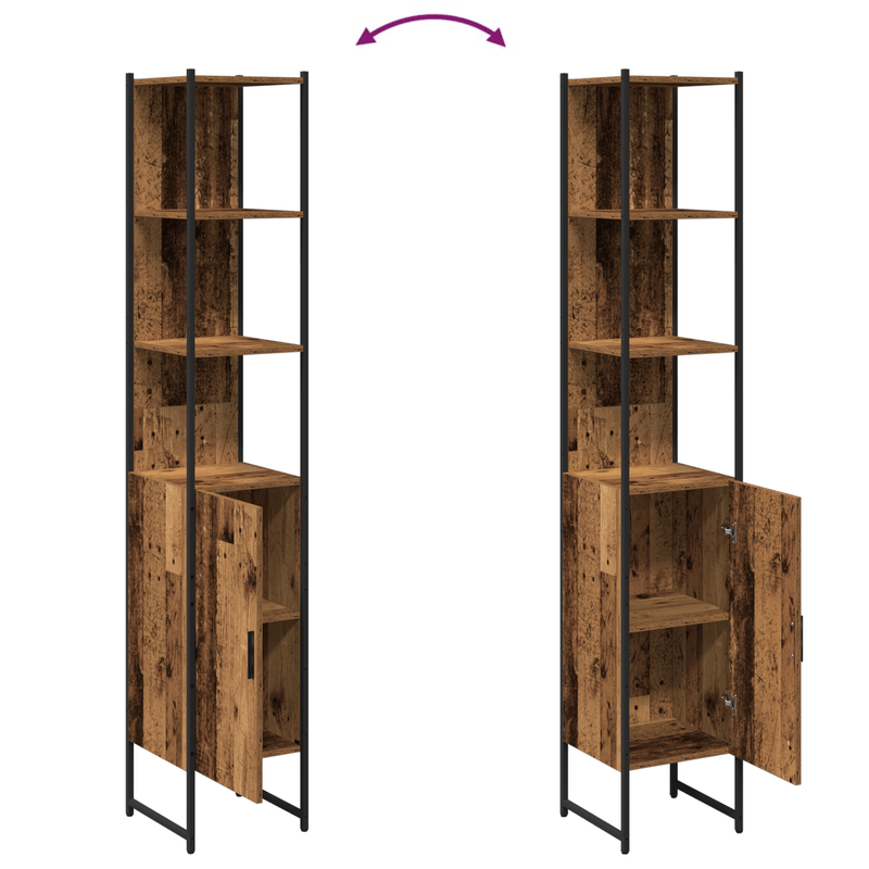 Casa si Gradina - Mobilier - Mobilier baie - Corpuri baie - Dulap de baie, lemn vechi, 33x33x185,5 cm, lemn prelucrat - Infinity.ro
