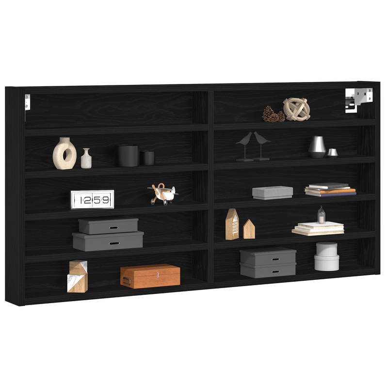 Casa si Gradina - Mobilier - Biblioteci si rafturi - Rafturi - Dulap vitrina de perete, stejar negru, lemn prelucrat - Infinity.ro