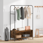 Casa si Gradina - Mobilier - Organizare si depozitare - Cuiere - Suport pentru haine cu rafturi din stejar fumuriu 100x44x160 cm - Infinity.ro