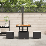 Casa si Gradina - Gradina si terasa - Mobilier exterior - Seturi mobila gradina - Set mobilier gradina, 3 piese, perne negre, poliratan & acacia - Infinity.ro