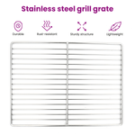 Casa si Gradina - Gradina si terasa - Gratare si accesorii - Accesorii gratare - Gratar BBQ cu manere, 40x35 cm, dreptunghiular otel inox. 304 - Infinity.ro