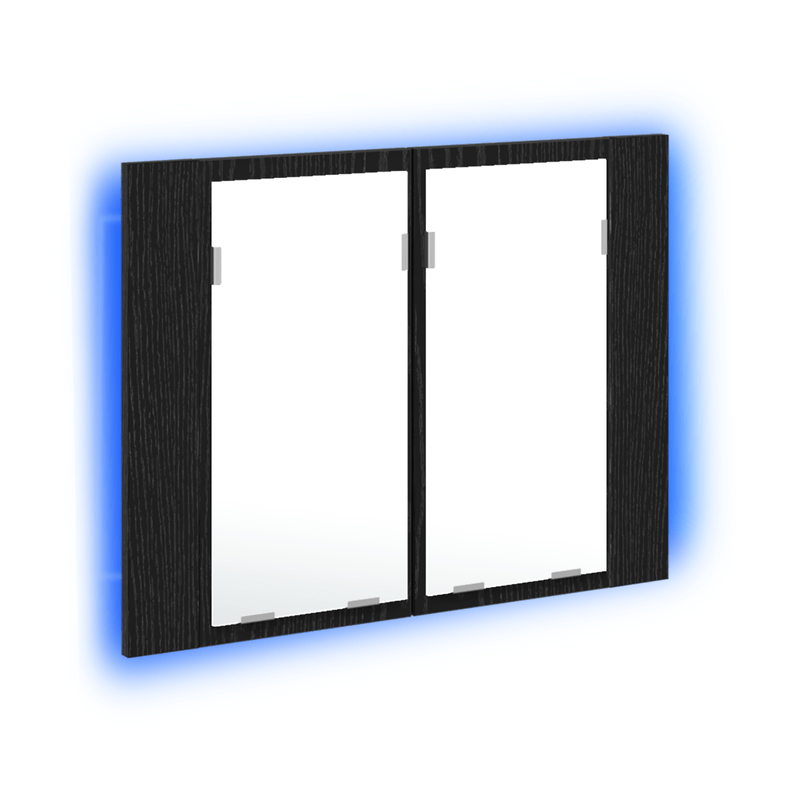 Casa si Gradina - Mobilier - Mobilier baie - Corpuri baie - Dulap cu oglinda de baie LED, stejar negru, 60x12x45 cm, lemn - Infinity.ro