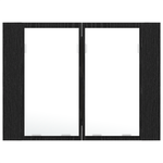 Casa si Gradina - Mobilier - Mobilier baie - Corpuri baie - Dulap cu oglinda de baie LED, stejar negru, 60x12x45 cm, lemn - Infinity.ro