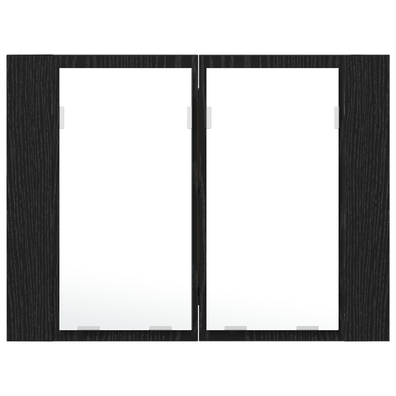 Casa si Gradina - Mobilier - Mobilier baie - Corpuri baie - Dulap cu oglinda de baie LED, stejar negru, 60x12x45 cm, lemn - Infinity.ro