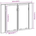 Casa si Gradina - Mobilier - Mobilier baie - Corpuri baie - Dulap cu oglinda de baie LED, stejar negru, 60x12x45 cm, lemn - Infinity.ro
