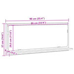 Casa si Gradina - Mobilier - Mobilier baie - Oglinzi baie - Oglinda de baie  Negru Stejar 90x10,5x37 cm din lemn compus - Infinity.ro