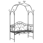 Casa si Gradina - Gradina si terasa - Mobilier exterior - Bancute de gradina - Banca neagra de exterior Negru Metal Mare Detalii decorative - Infinity.ro
