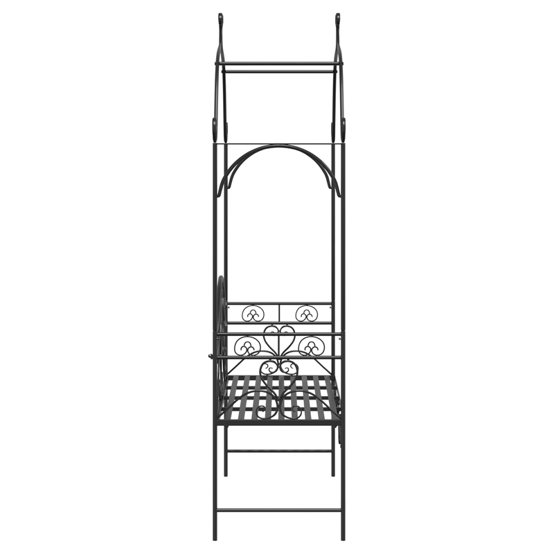 Casa si Gradina - Gradina si terasa - Mobilier exterior - Bancute de gradina - Banca neagra de exterior Negru Metal Mare Detalii decorative - Infinity.ro