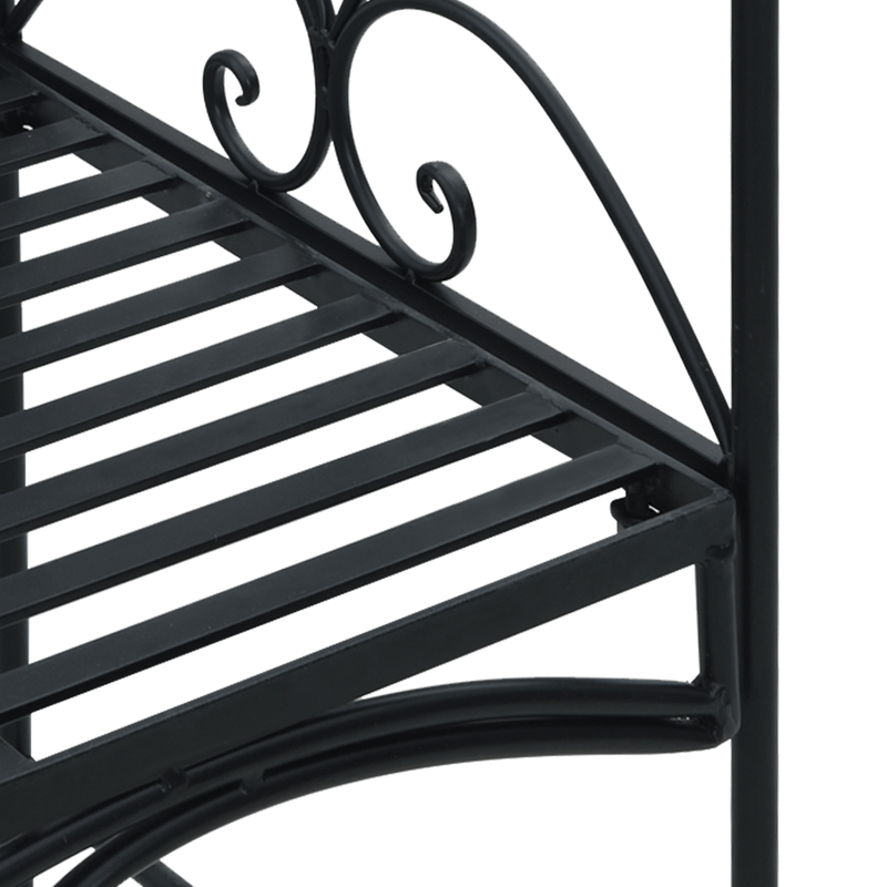 Casa si Gradina - Gradina si terasa - Mobilier exterior - Bancute de gradina - Banca neagra de exterior Negru Metal Mare Detalii decorative - Infinity.ro