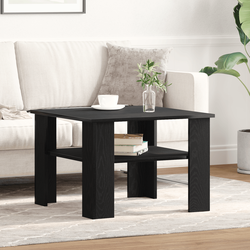 Casa si Gradina - Mobilier - Mese si birouri - Masute de cafea - Masa de cafea  Negru Stejar 60x60x42 cm din lemn prelucrat - Infinity.ro