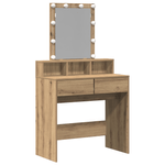 Casa si Gradina - Mobilier - Comode si corpuri - Masute de toaleta - Masa de toaleta, oglinda & LED-uri, stejar artizanal, lemn - Infinity.ro
