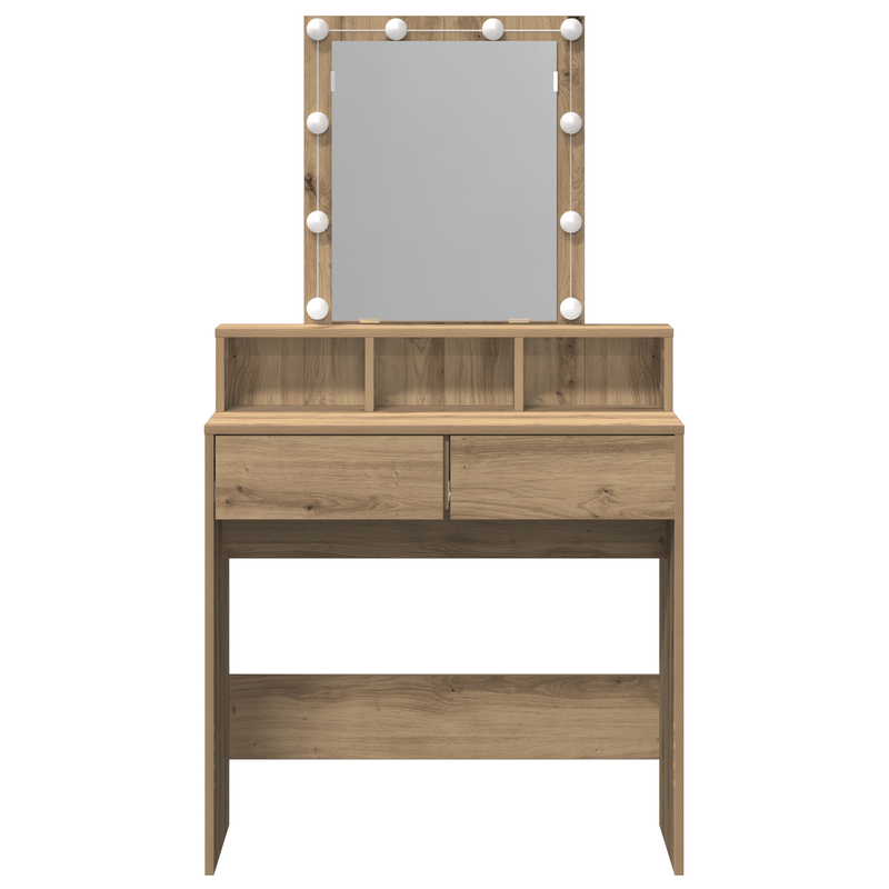 Casa si Gradina - Mobilier - Comode si corpuri - Masute de toaleta - Masa de toaleta, oglinda & LED-uri, stejar artizanal, lemn - Infinity.ro