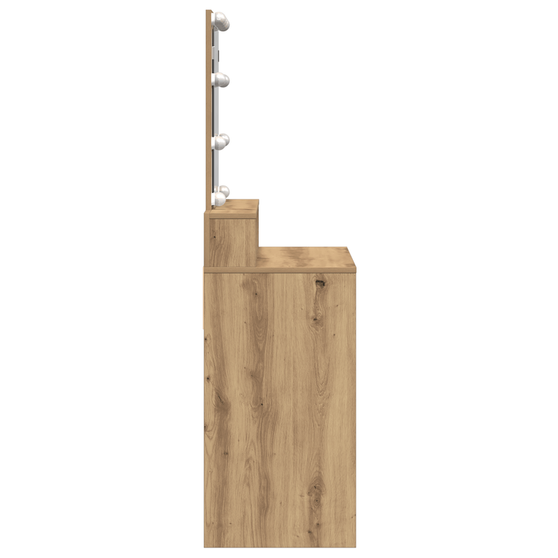 Casa si Gradina - Mobilier - Comode si corpuri - Masute de toaleta - Masa de toaleta, oglinda & LED-uri, stejar artizanal, lemn - Infinity.ro