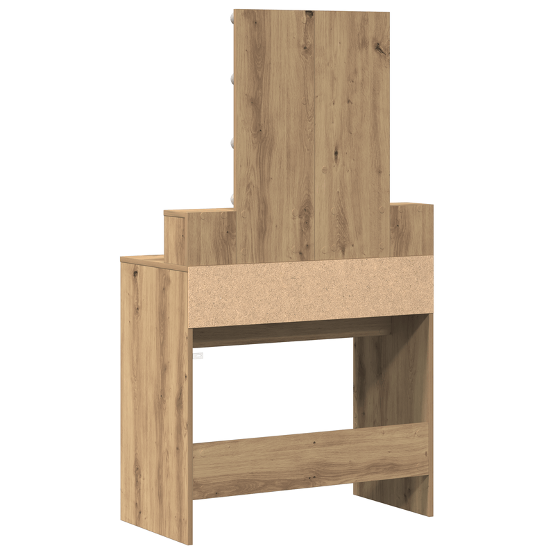 Casa si Gradina - Mobilier - Comode si corpuri - Masute de toaleta - Masa de toaleta, oglinda & LED-uri, stejar artizanal, lemn - Infinity.ro