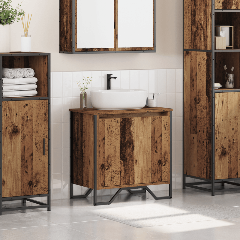 Casa si Gradina - Mobilier - Mobilier baie - Comode baie - Dulap chiuveta baie Lemn vechi 60x35x60 cm Lemn ingineresc - Infinity.ro
