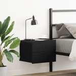 Casa si Gradina - Mobilier - Comode si corpuri - Noptiere - Noptiera Neagra din Stejar 40x30x30 cm Lemn tratat - Infinity.ro