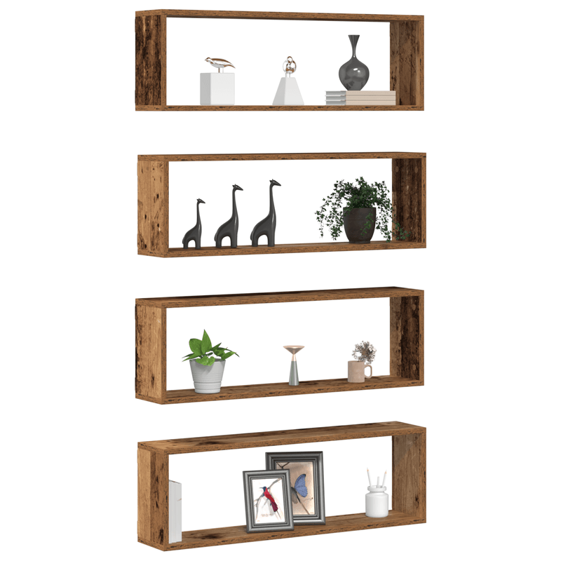 Casa si Gradina - Mobilier - Biblioteci si rafturi - Rafturi - Rafturi 4 buc Lemn Vechi 80x15x26 cm Lemn Prelucrat - Infinity.ro