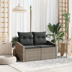 Casa si Gradina - Gradina si terasa - Mobilier exterior - Canapele si fotolii gradina - Canapea de gradina 2 persoane, cu perne, gri, poliratan - Infinity.ro