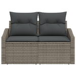 Casa si Gradina - Gradina si terasa - Mobilier exterior - Canapele si fotolii gradina - Canapea de gradina 2 persoane, cu perne, gri, poliratan - Infinity.ro