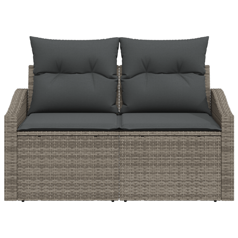 Casa si Gradina - Gradina si terasa - Mobilier exterior - Canapele si fotolii gradina - Canapea de gradina 2 persoane, cu perne, gri, poliratan - Infinity.ro