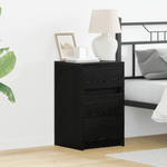 Casa si Gradina - Mobilier - Comode si corpuri - Noptiere - Casuta de noptiera cu lumini LED Stejar Negru Lemn prelucrat - Infinity.ro