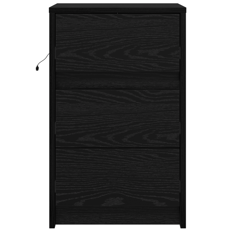 Casa si Gradina - Mobilier - Comode si corpuri - Noptiere - Casuta de noptiera cu lumini LED Stejar Negru Lemn prelucrat - Infinity.ro